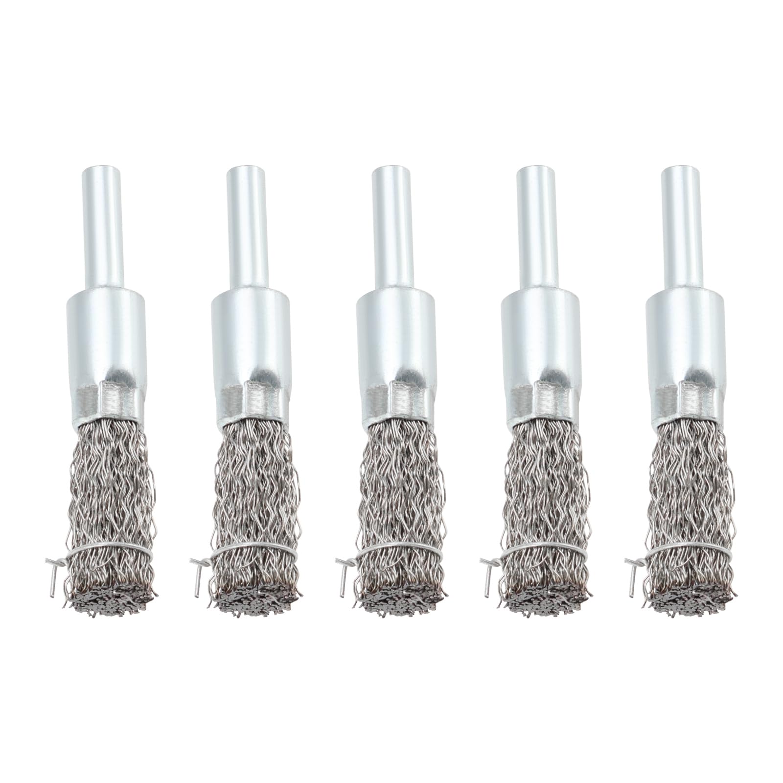 EMSea 5 Pcs 12mm Wire Brush for Drill, 6mm Shank Stainless Steel Cup Brush Round Brush Replacement Part for Cleaning/Polishing/Rust Removal