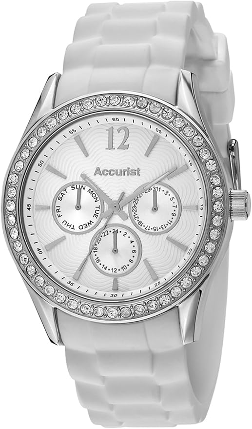Accurist Women's Mechanical Watch with White Dial Analogue Display and