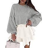 PRETTYGARDEN Sweaters for Women 2026 Fall Chunky Knit Long Sleeve Crew Neck Oversized Pullover Tops Winter Fashion Clothing