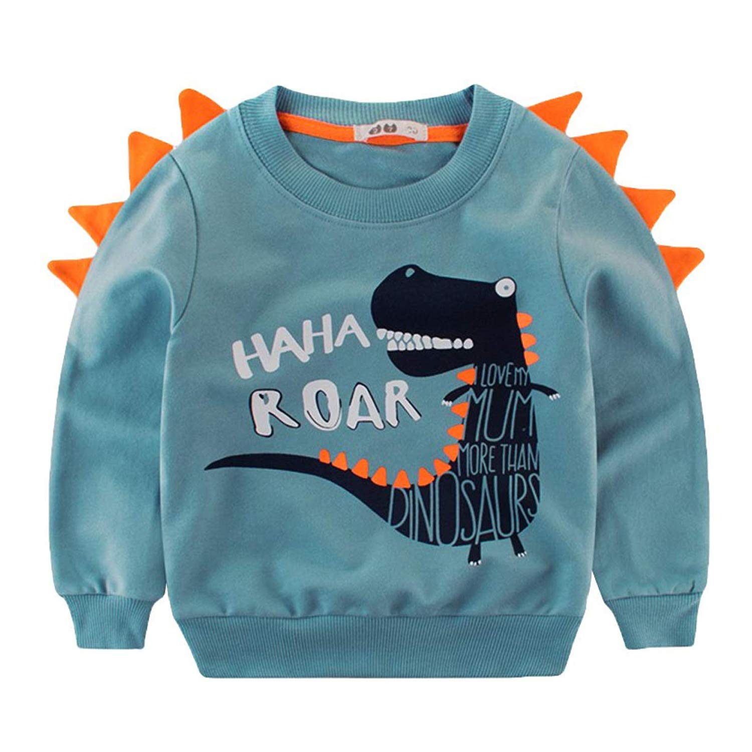 Tecrok Little Boys\' Crewneck Sweatshirt Elephant Dinosaur Print Sport Pullover Top 1-7 Years