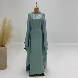 RLLJS Women Abaya Dress Ramadan Eid Summer Satin