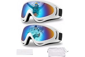 SooGree 2 Pack Snow Ski Goggles, Snowboard Snow Goggles for Men Women Youth Kids, UV Protection Winter Snow Sports Goggles