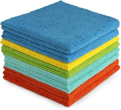 AIDEA Microfibre Cloth Pack of 8 30x30cm Lint Free Streak Free Reusable