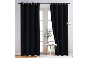 NICETOWN Blackout Curtains 2 Panels - Black Out Curtains 84 Inch Long,Insulated Curtains Room Darkening Grommet Curtains for 