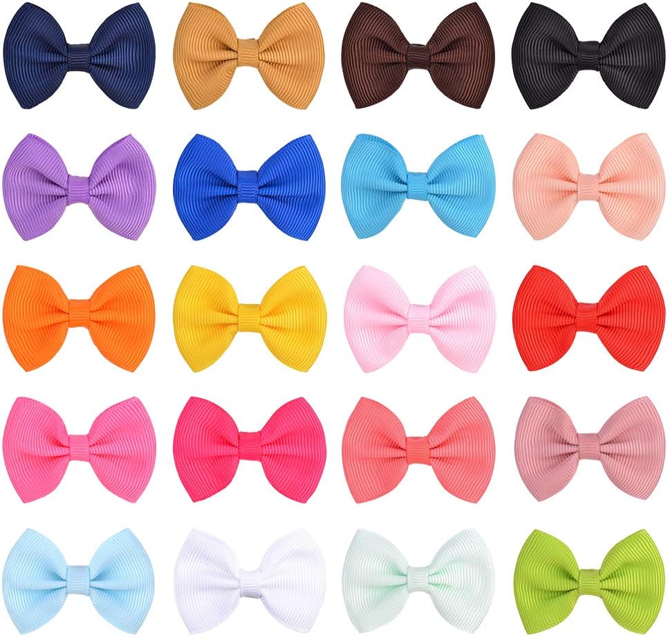 Jollybows 40pcs 1.8Inches Baby Girls Hair Bows Clips Mini Hair Barrettes Grosgrain Ribbon Hair Accessories for Kids Toddlers Infants - Image 4