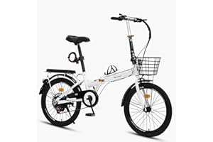 Folding Bike Adult Bike, 7-Speed Folding Bicycle High-Carbon Steel Foldable Bicycle Adjustable Height, Folding Mountain Bike 
