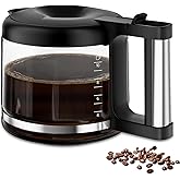10-Cup Coffee Pot Replacement for De'Longhi COM532M 3066 3067 3093 3094 3111 3112 KF140 KF863 & BCO Series, Glass Carafe Compatible with De'Longhi Coffee Maker Espresso Machine