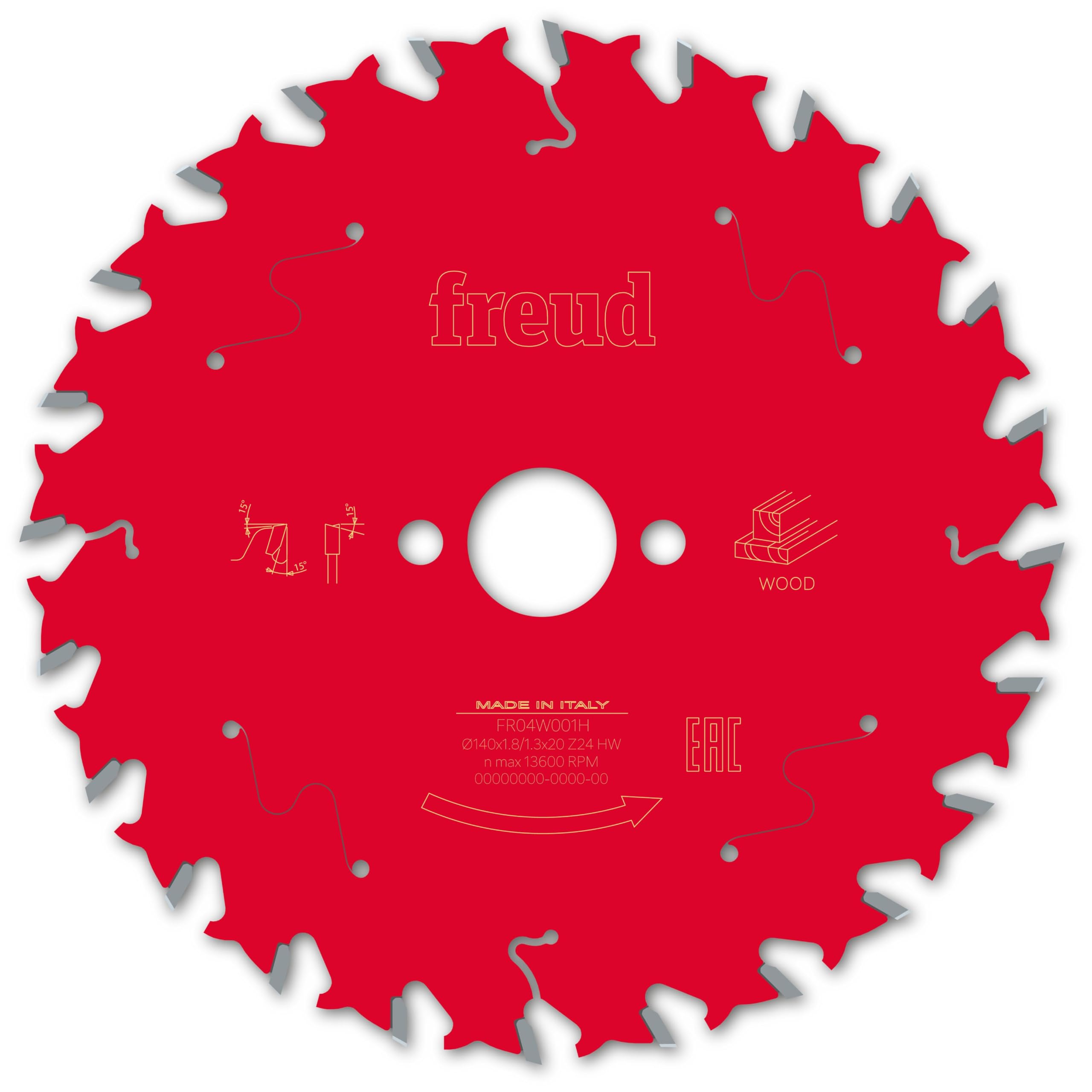 F03FS09667 -FR04W001H Wired/Cordless Circular Saw Blade Diameter 140 1.8/1.3 A20 Z24 BA 15°