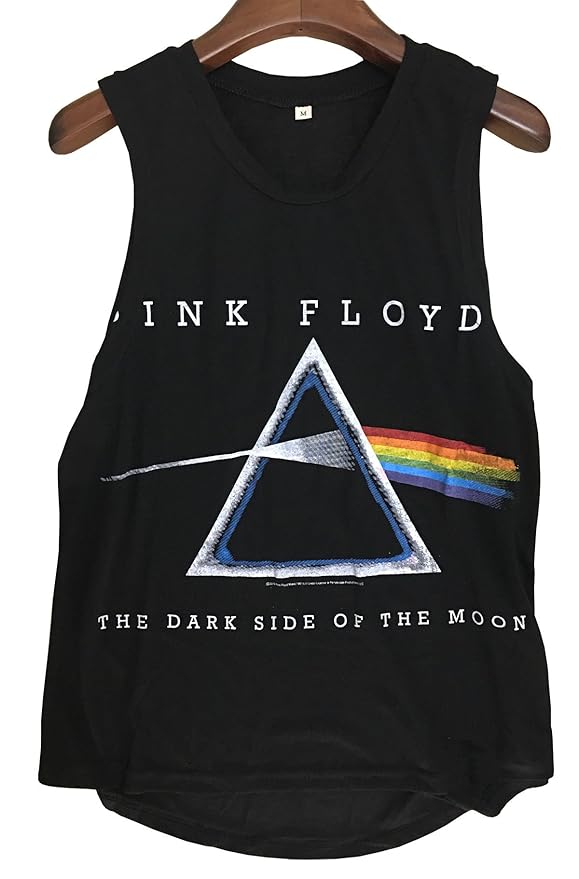 Darceil Women's Sleeveless Loose Fit Rock and Roll Tank Top (S, Black)