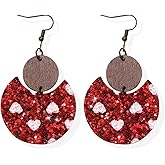 Valentines Day Earrings for Women Red Heart Earrings Love Envelope Dangle Earrings Cute Bear Earrings Valentines Day Accessories for Women Valentine's Day Gifts for Her