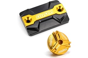 ZYAKOMO Compatible with Grom 125 2025 MSX125 MSX 125 2013-2025 2024 2023 CNC Motorcycle Front Brake Fluid Reservoir Cover Cap Oil Filler Plug Cap (Gold)