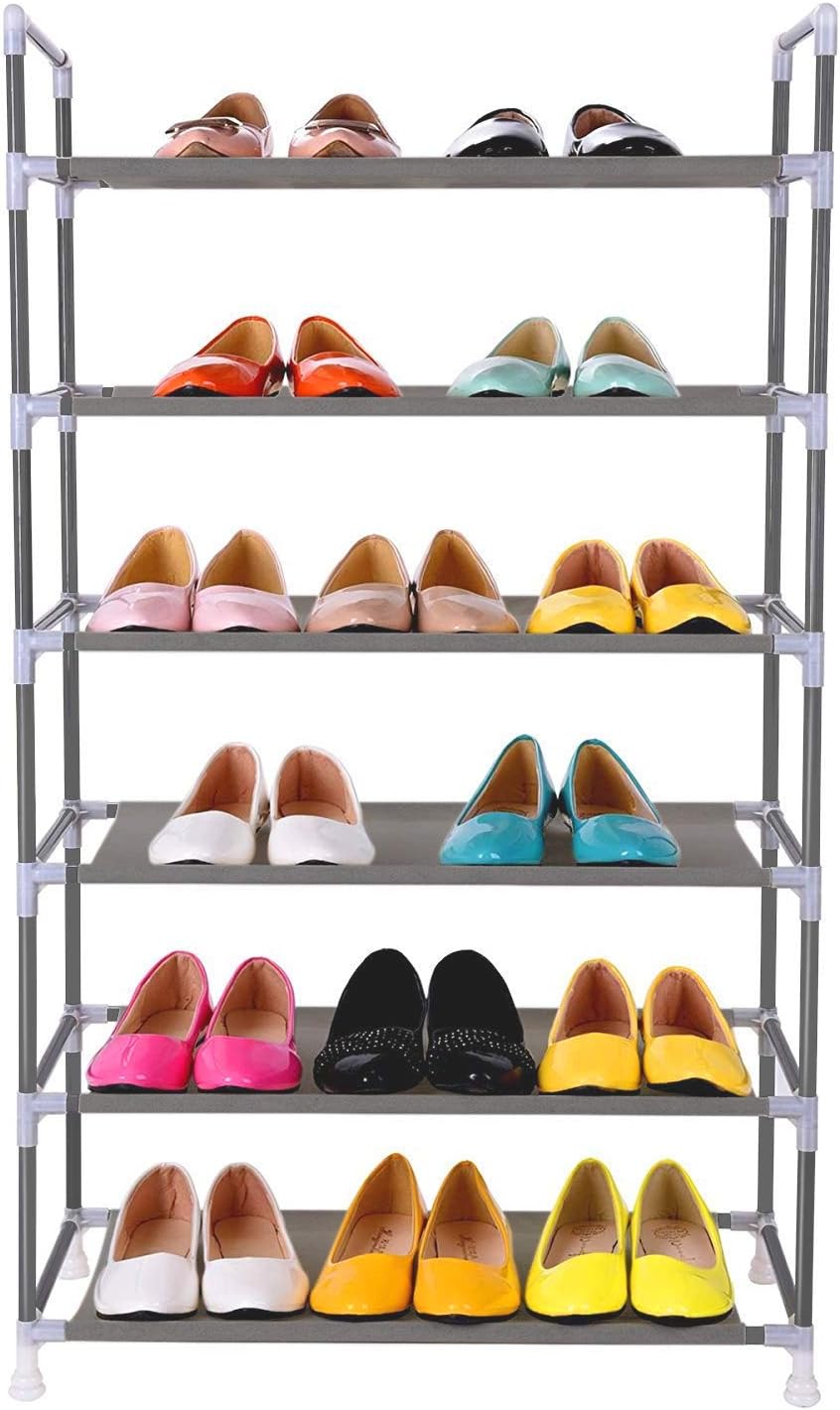 rotating corner shoe rack on Blue Vinsani 6 Tier Shoe Rack Standing Shoe Furniture Storage Organizer Stand Adjustable Shelf