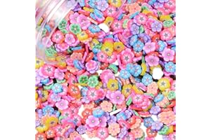 XIMKEE 100g Fruit Lollipop Ice Cream Flower Slime Charms Resin Flatbacks Polymer Clay Sprinkles Decoration Filler DIY Mud Particles Scrapbook Phone Case Nail Art Miniature Fairy Garden DIY (flower4)