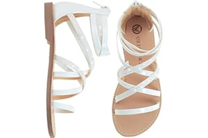 Vonair Girls Sandals Strappy Gladiator with Zipper Comfort Summer Shoes