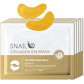 AKARY Collagen Eye Patches (5 Pairs), Snail Collagen Eye Mask, For Puffy Eyes and Dark Circles, Hydrating &amp; Soothing, Nourishing &amp; Non Irritating Eye Mask, Moisturizing, For All Skin Types.