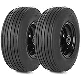 AR-PRO (2-Pack) 11x4.00-5 Tire and Wheel Assembly, 11x4-5 Lawnmower Tire (4-Ply) and Rim with Tube, 3.4&rdquo; Centered Hub with 3/4&rdquo; Bearings, Universal Lawn Mower/Yard Tractor Turf Tires