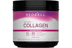 NeoCell Super Collagen Peptides, 10g Collagen Peptides per Serving, Gluten Free, Keto Friendly, Non-GMO, Grass Fed, Healthy Hair, Skin, Nails and Joints, Unflavored Powder, 14.1 oz., 1 Canister
