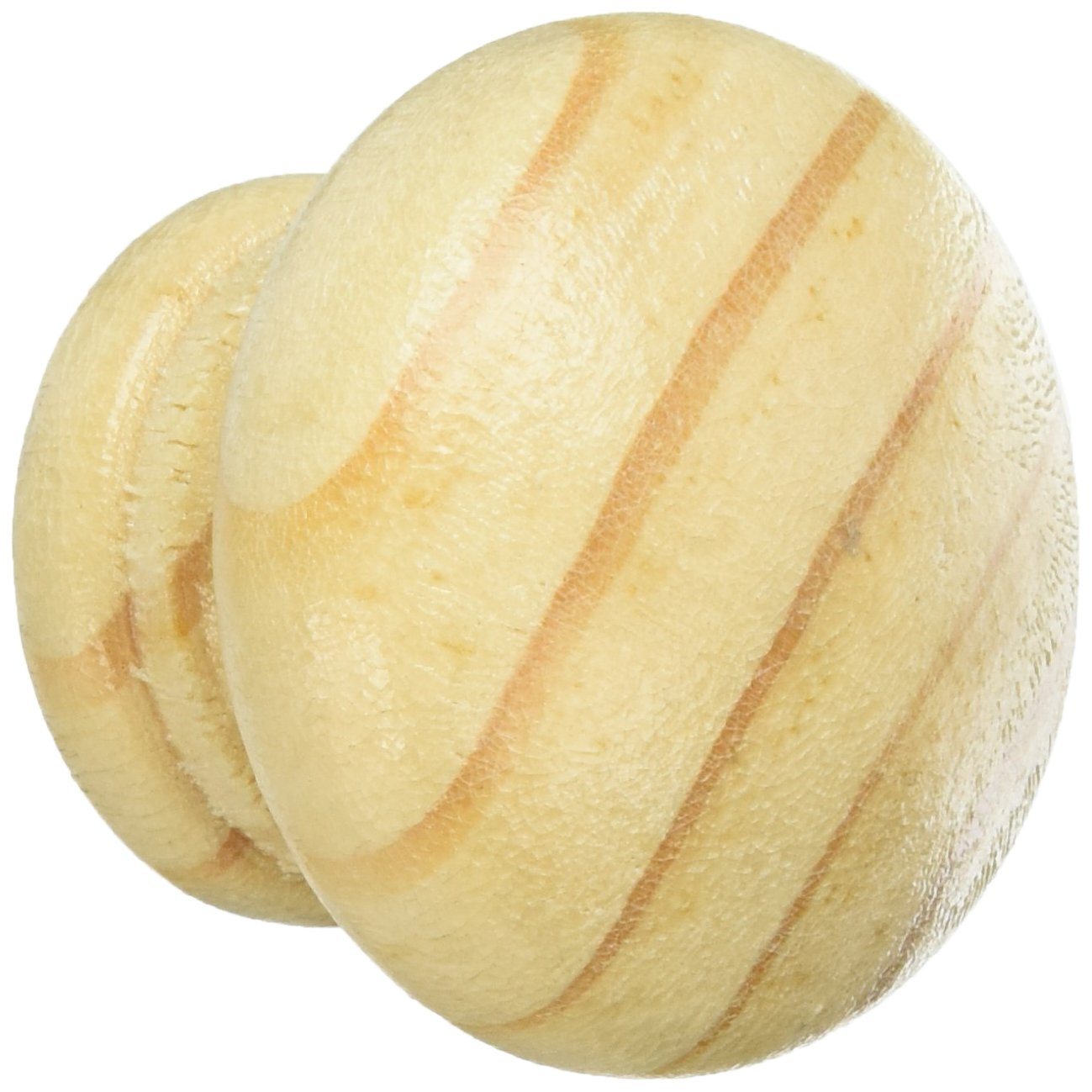 Merriway BH05190 (10 Pcs) Cupboard Door/Drawer Knob Pine Drilled Lacquered 40 mm - Pack of 10 Pieces