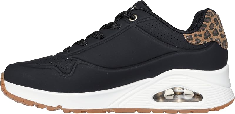 Baskets Uno Jungle NiteSneaker pour Femme, Durabuck - Maille en Daim imprimé léopard - Noir, 40 EU
