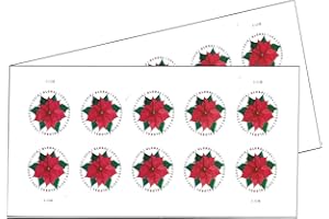 Global Poinsettia 2 Sheets of 10 International First Class Forever US Postage Stamps Mail Holiday Celebration Flower (20 stam