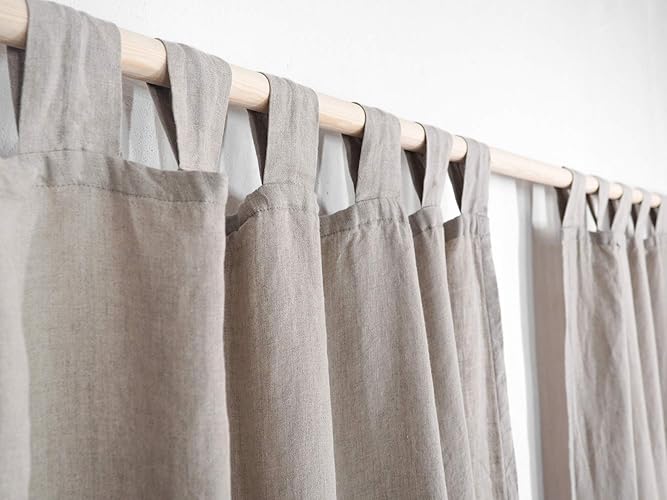 Amazon Com Tab Top Linen Curtain Panel Natural Linen Color Homey