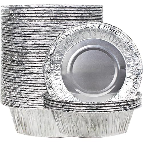 Disposable 50 Pcs 2.8" Aluminum Foil Cupcake Cookie Pie Dishes Pudding