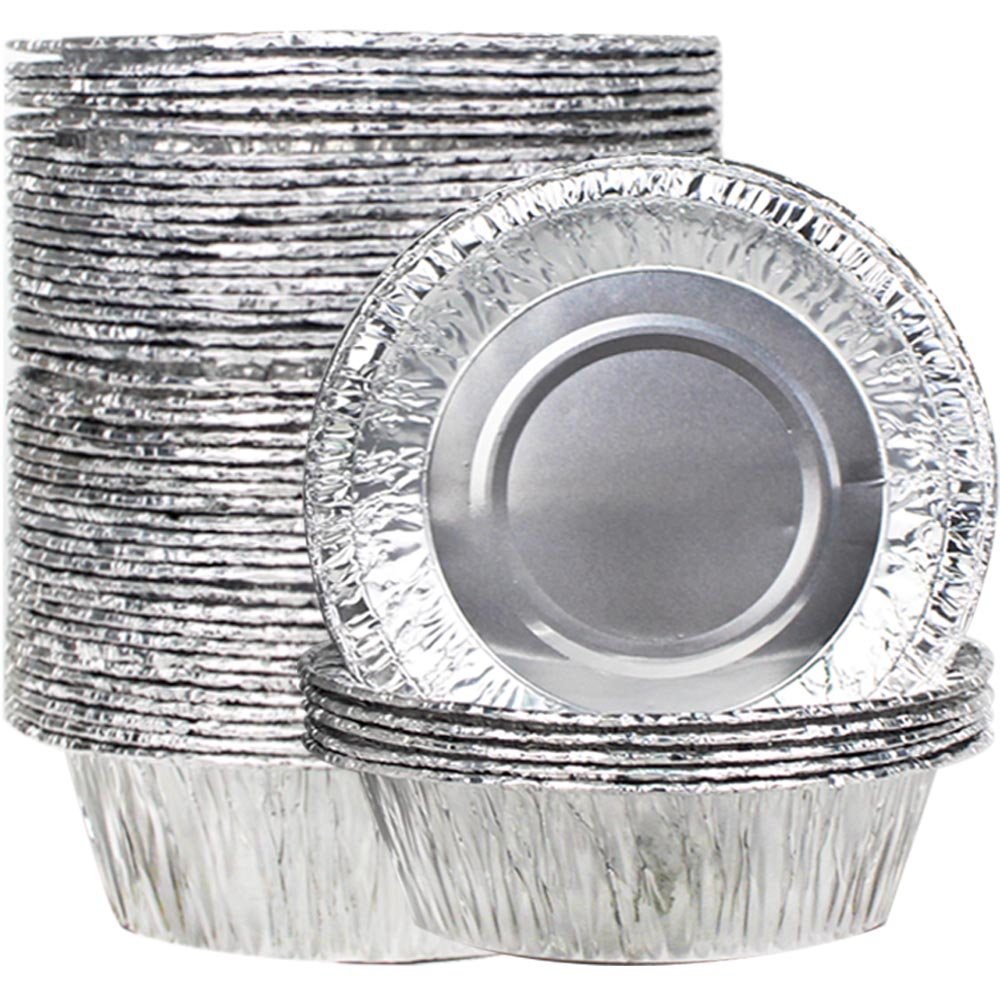 50pcs Foil Pie Dish13cm Disposable Round Baking Foil Trays TinJam