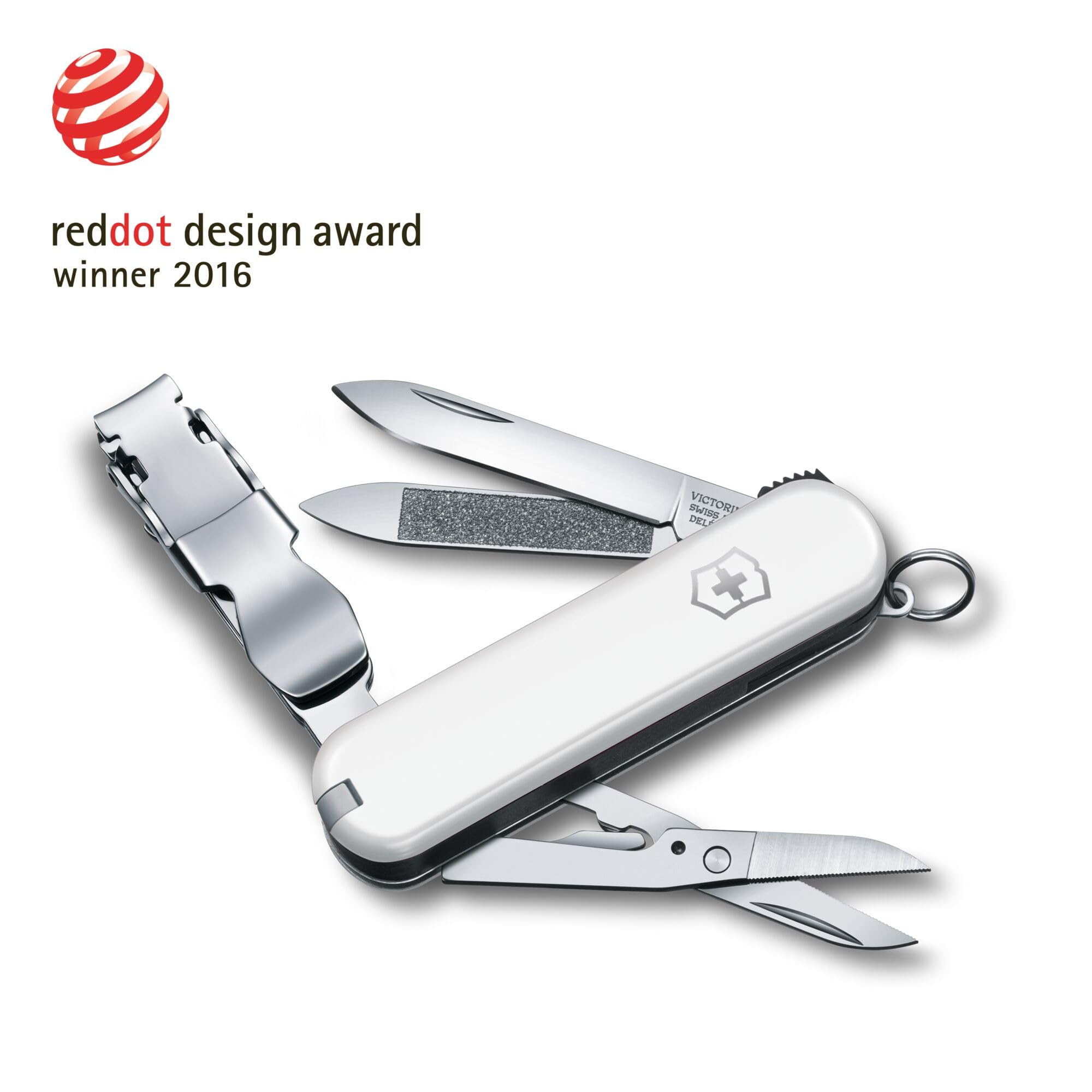 Victorinox Schweizer Taschenmesser, Nail Clip 580, Multitool, Maniküre, Pediküre, 8 Funktionen, Kleine Klinge, Nagelfeile, Weiss 3