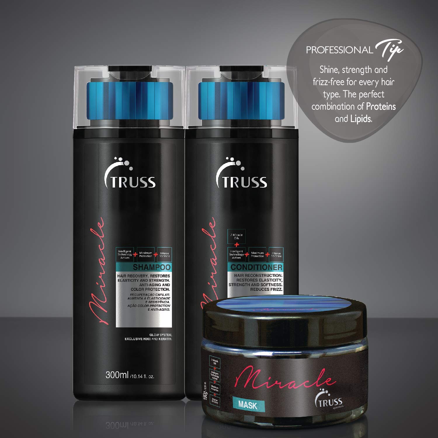 TRUSS Miracle Hair Conditioner for Women & Men - Anti-Aging & Color Protection Hair Care - Anti-Frizz & Hydrating Conditioner - Helps Restore Elasticity, Strength & Shine (10.14 oz)