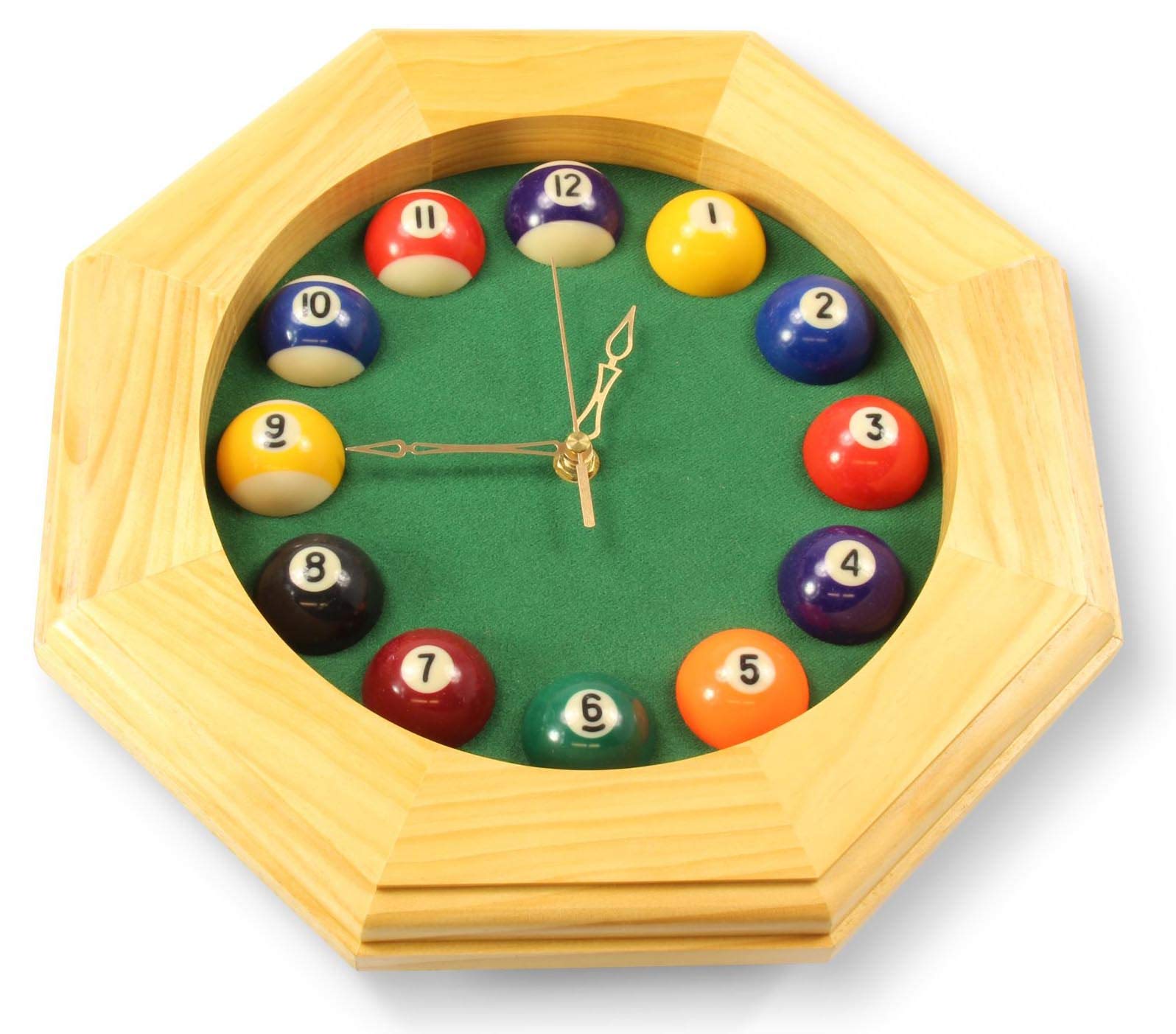 SGL POOL BALL OCTAGON CLOCK**