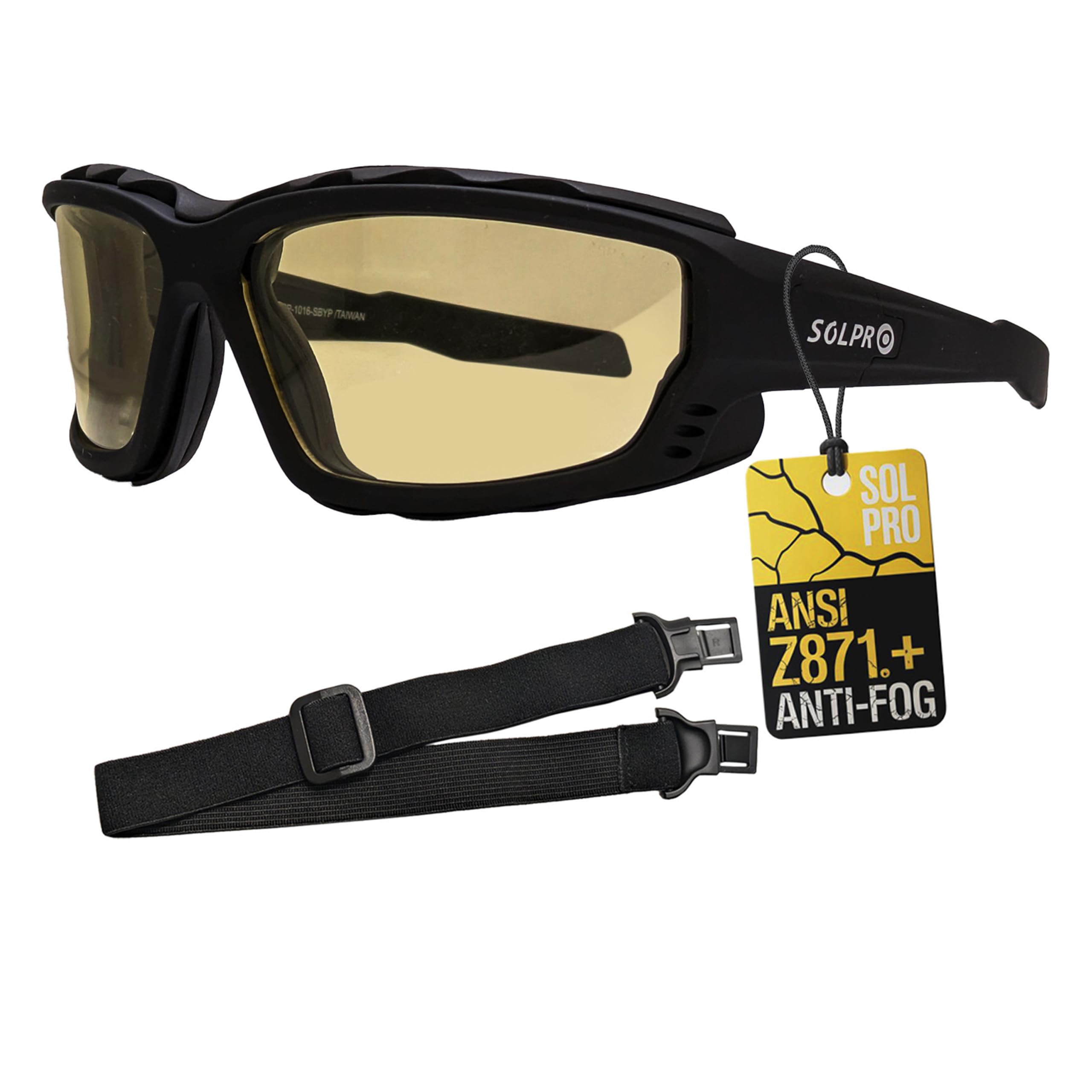 Photo 1 of SOL PRO Powersport Sunglasses, Motorcycle Riding Safety Goggles, Night Vision, Anti-Fog, Dust-Resistant, Wraparound, Fit Men Women, Mowing, Riding, Hunting