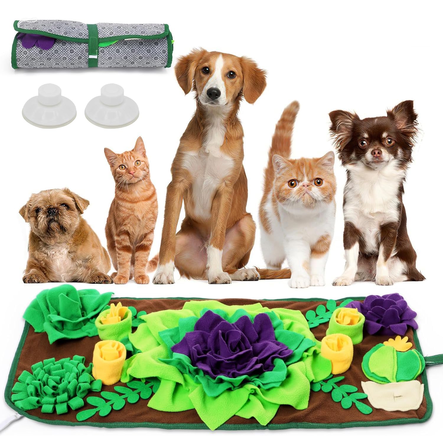 Bokelai Dog Snuffle Mat - 79 x 40 cm Slow Feeding Mat for Large Dogs Pet Treat Toy Mat Puzzle Interactive Feeding Game for Boredom and Mental Stimulation Brain Training