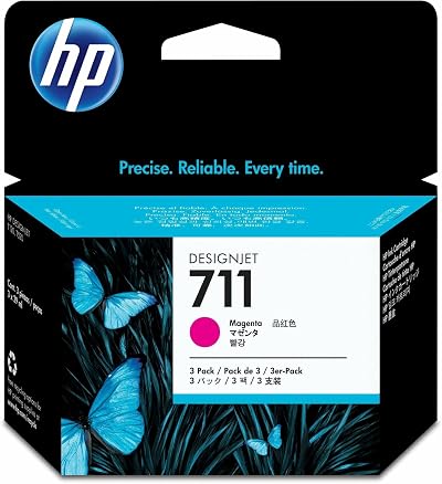 HP 711 Magenta Ink 29ml 3-Pack CZ135A for DesignJet T120 T520 T530 Plotters