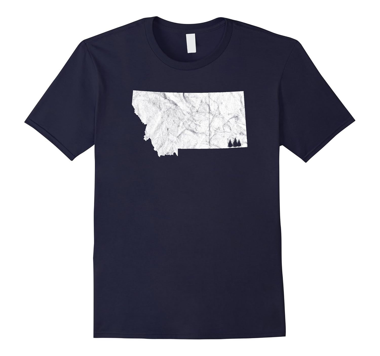 Montana State Outline T-Shirt-Rose