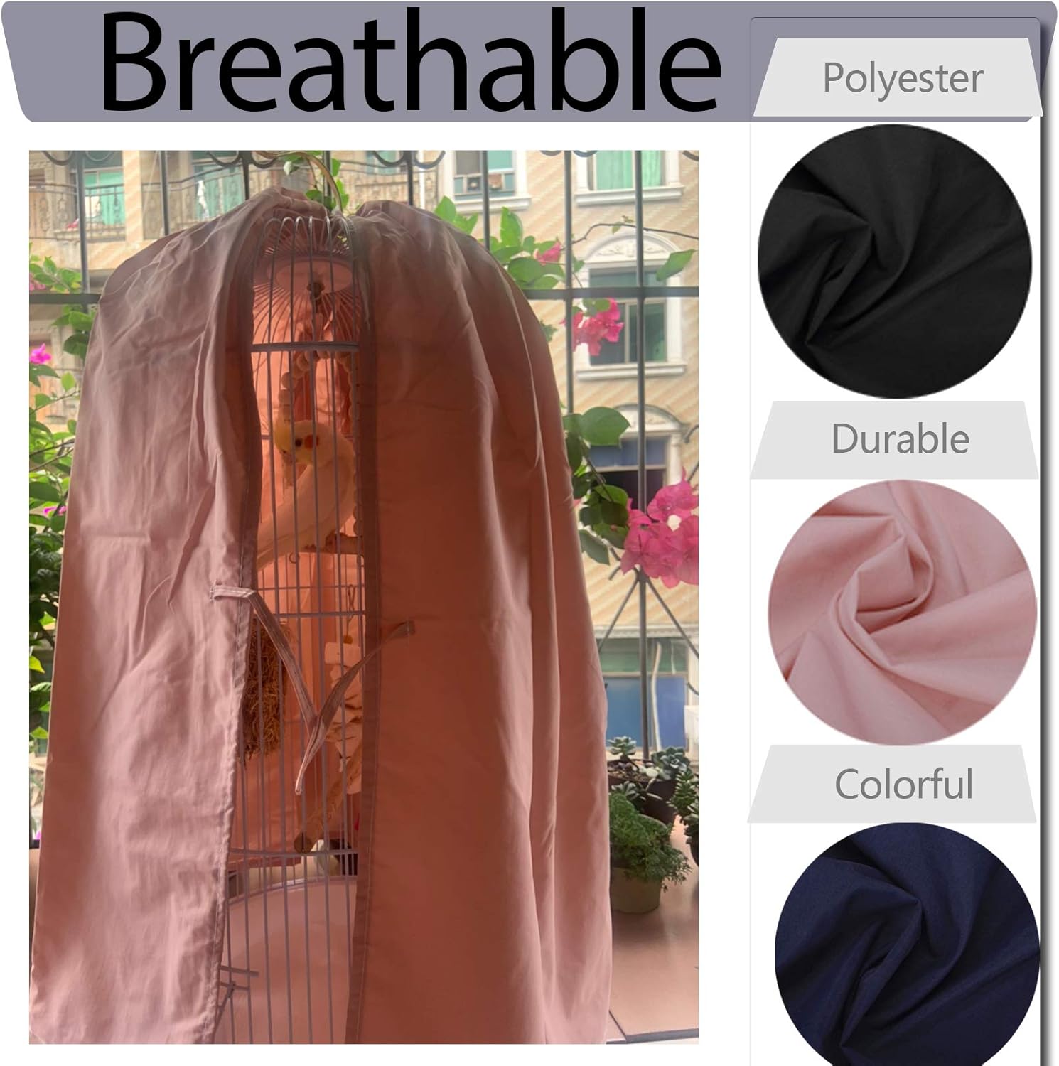 Bonaweite Birdcage Cover Parrot Cage Cover Shade Pet Universal Blackout Windproof Light-Proof Sleep Reduces Distractions Night Accessories Cloth Without Cage : Kitchen & Dining