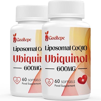 Gozitepe Liposomal CoQ10 Ubiquinol 600mg Softgels 60 Count Pack of 2
