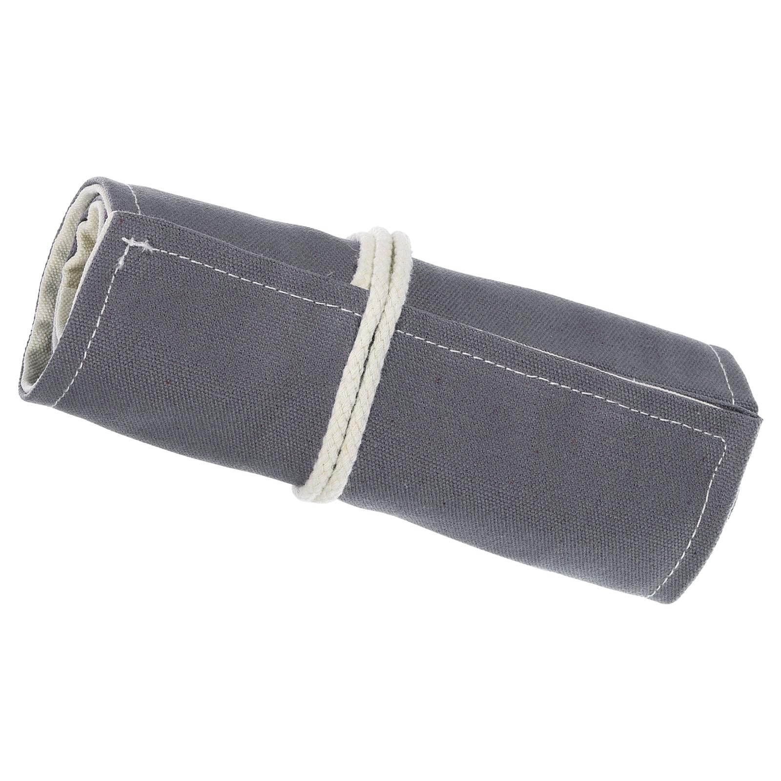 PATIKIL Handmade 36 Slots Roll Up Pencil Case, Canvas Pencil Wrap Pouch Pen Holder Organizer for Artist Drawing Coloring Sketching, Gray