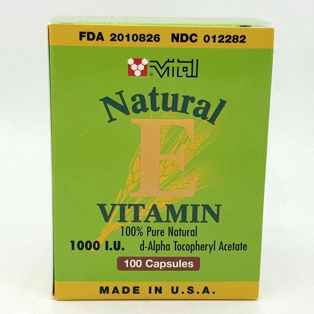 Vital Natural Vitamin E 1000 IU 100 Capsules Health
