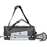 Silverfin Lacrosse Bag |With 2 Stick Holders & Multi Pockets for All of Your Lacrosse Equipment |Use as a Backpack or Duffel Bag| Lacrosse Gear Bag for Boys, Youth, Men With Adjustable Shoulder Straps