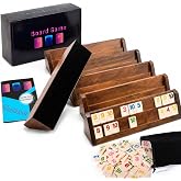 Jyquorp Rummy Cube Game 6 Players-Large Luxury Rummy Game with 160 Tiles and 6 Sturdy Tile Racks,Classic Board Game for Adults and Family