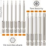 Hakkin Torx Bit Set 11Pcs S2 Steel 75mm Magnetic T6-T40 1/4 Hex view 3