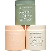 Body Prescriptions Exfoliating Body Scrub – Body Cleanser for Nourished, Ultra-Smooth Skin, Honey Citrus, Coconut Almond, and Sweet Mint