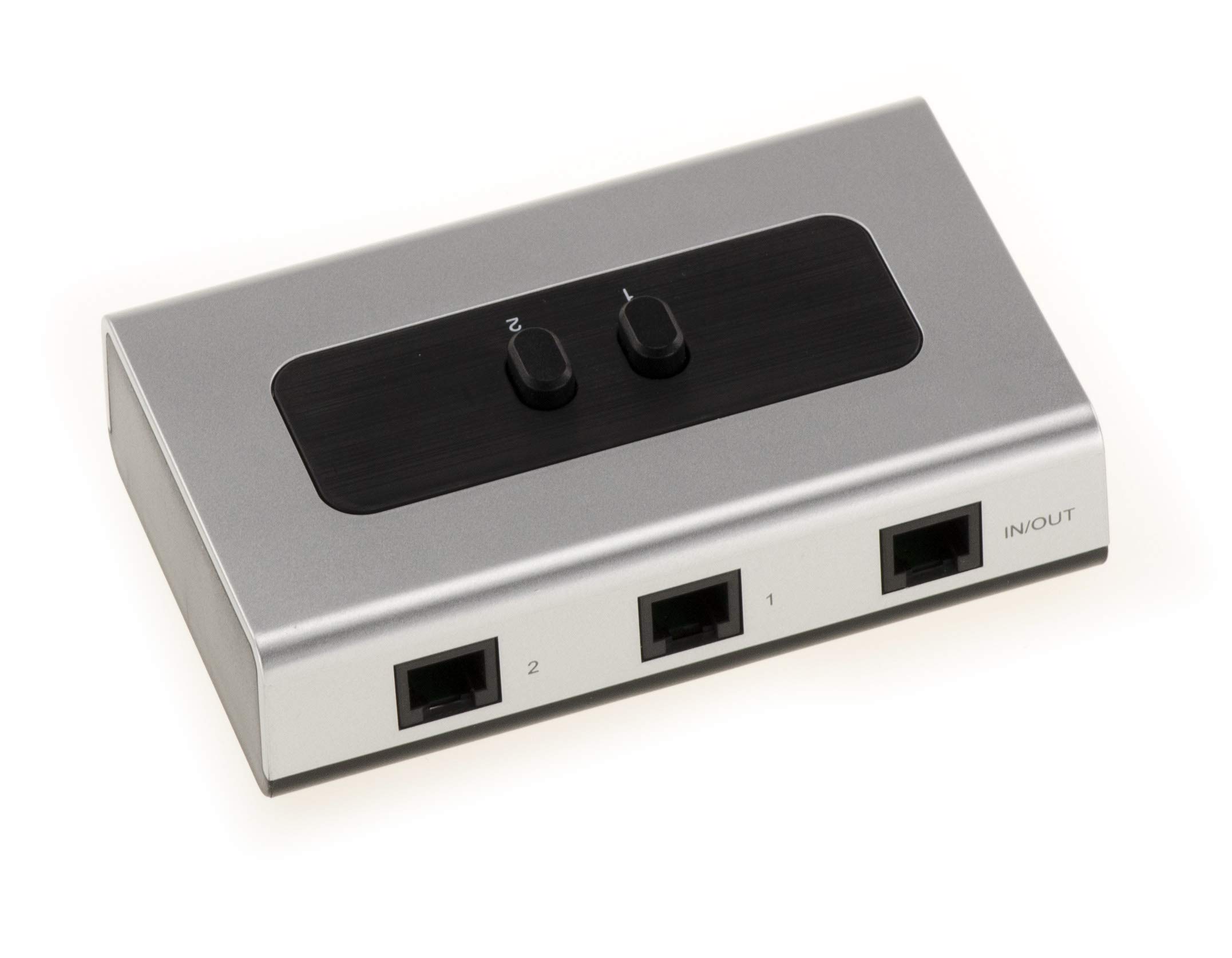 KALEA-INFORMATIQUE RJ11 switch-type telephone plug splitter box for routing 1 input to 2 outputs or 2 inputs to 1 output