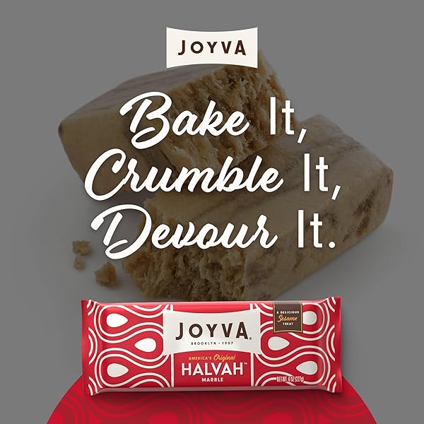 JOYVA HALVAH – MARBLE, 8OZ PACK OF 2 | A DELICIOUS SESAME TREAT | DAIRY FREE, GLUTEN-FREE & KOSHER PARVE | HANDCRAFTED IN BROOKLYN