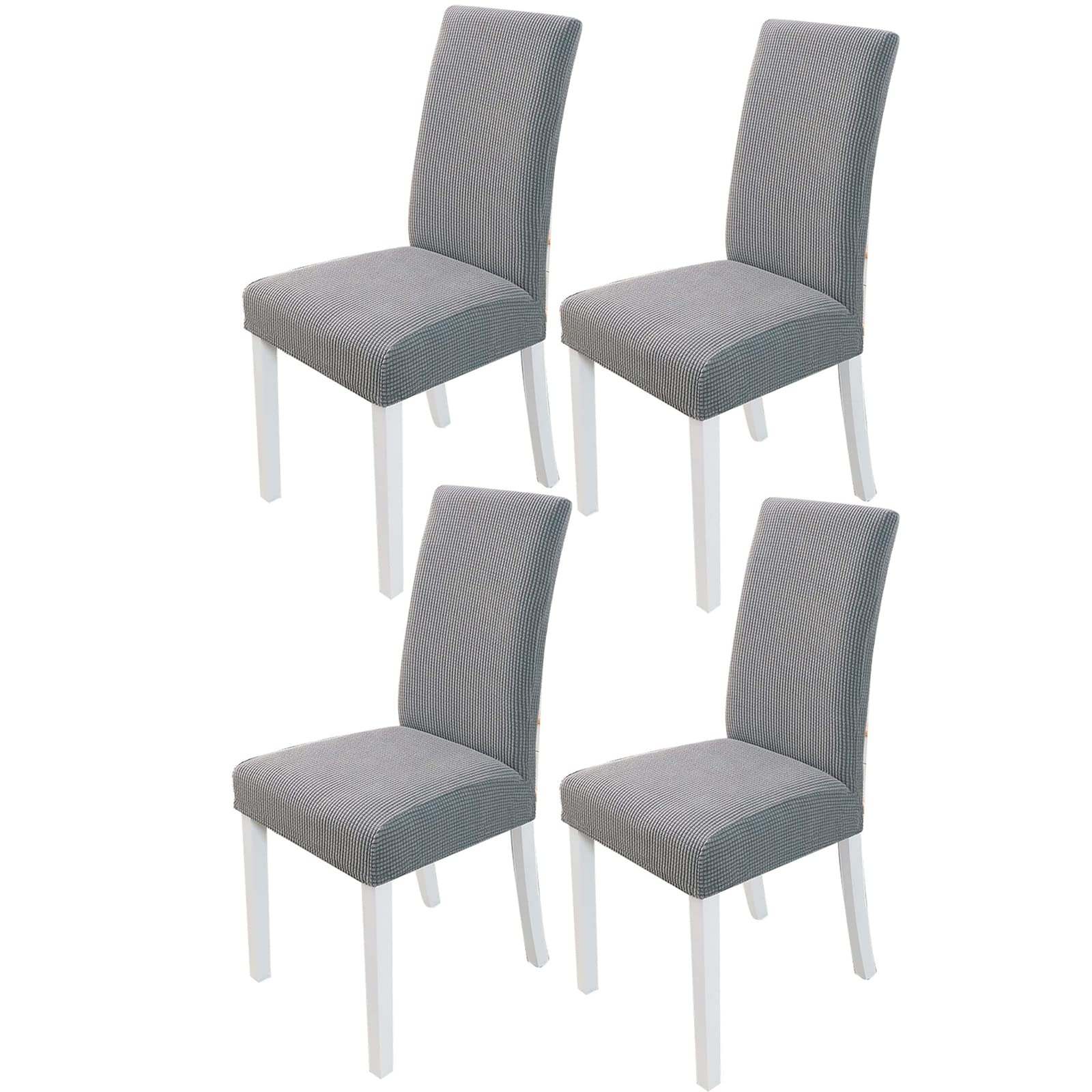 PETCUTE Chair covers stretch dining chair covers spandex chair slipcovers Gray Set of 4