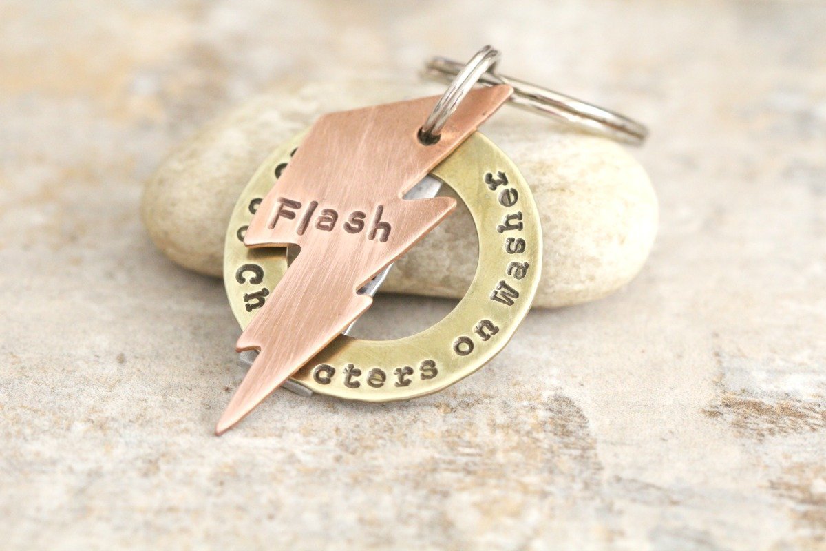 lightning bolt dog tag