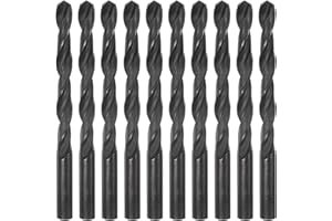 HARFINGTON 10pcs Jobber Drill Bits 9.5mm (3/8") Nitride Coated High Speed Steel (HSS) 4241 Twist Drill Bits for Stainless Ste