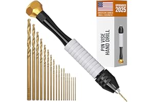 CRAFT911 Pin Vise Hand Drill Manual - Jewelry w/Micro Drill Bits (0.8mm-2.5mm) - Rotary Craft Drill for Jewelry Making, Resin