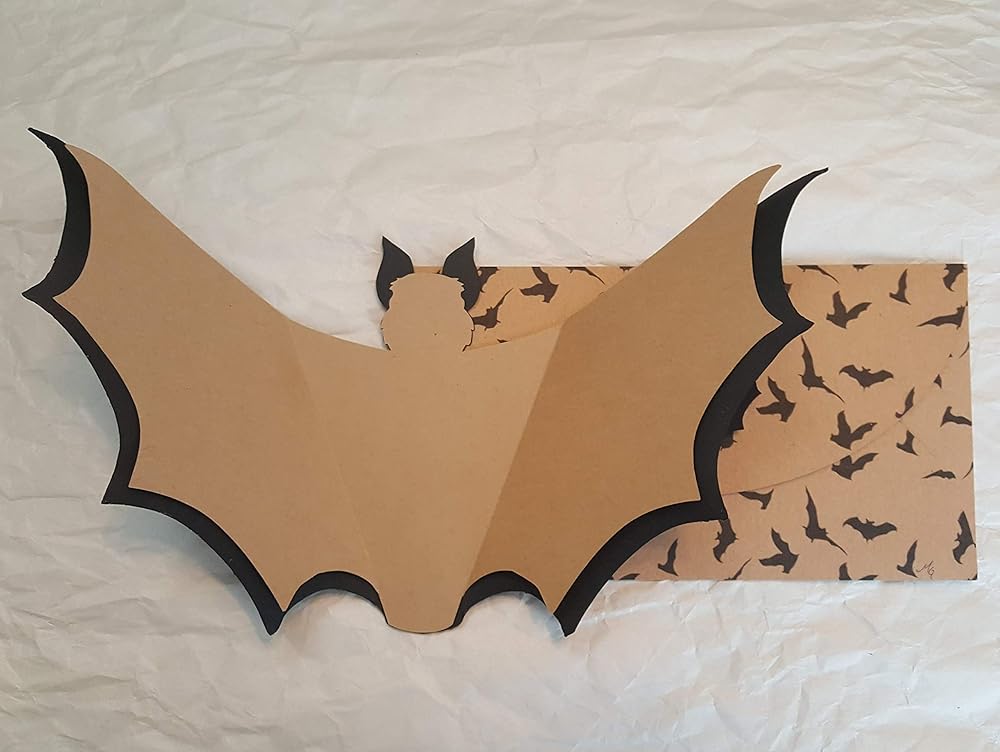 Roll of Handmade Flying Bats Wrapping Paper Matching Gift Wrap Gothic