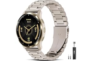 Compatible with Garmin Venu 3S Watch Band/Venu 4 41mm/Venu 2S/Vivomove 3S, 18mm Stainless Steel Metal Bracelet Strap Wristban